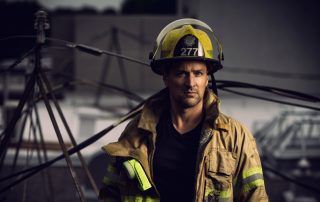 firefighter dressed in his uniform