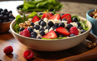 Mixed Berry and Walnut Salad with Ginkgo Biloba Dressing