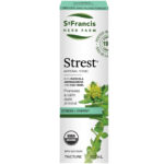 Strest by St. Francis Herb Farm Supplement Box on a neutral Background