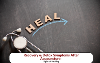 Stethoscope and the word 'HEAL' representing recovery and detox after acupuncture