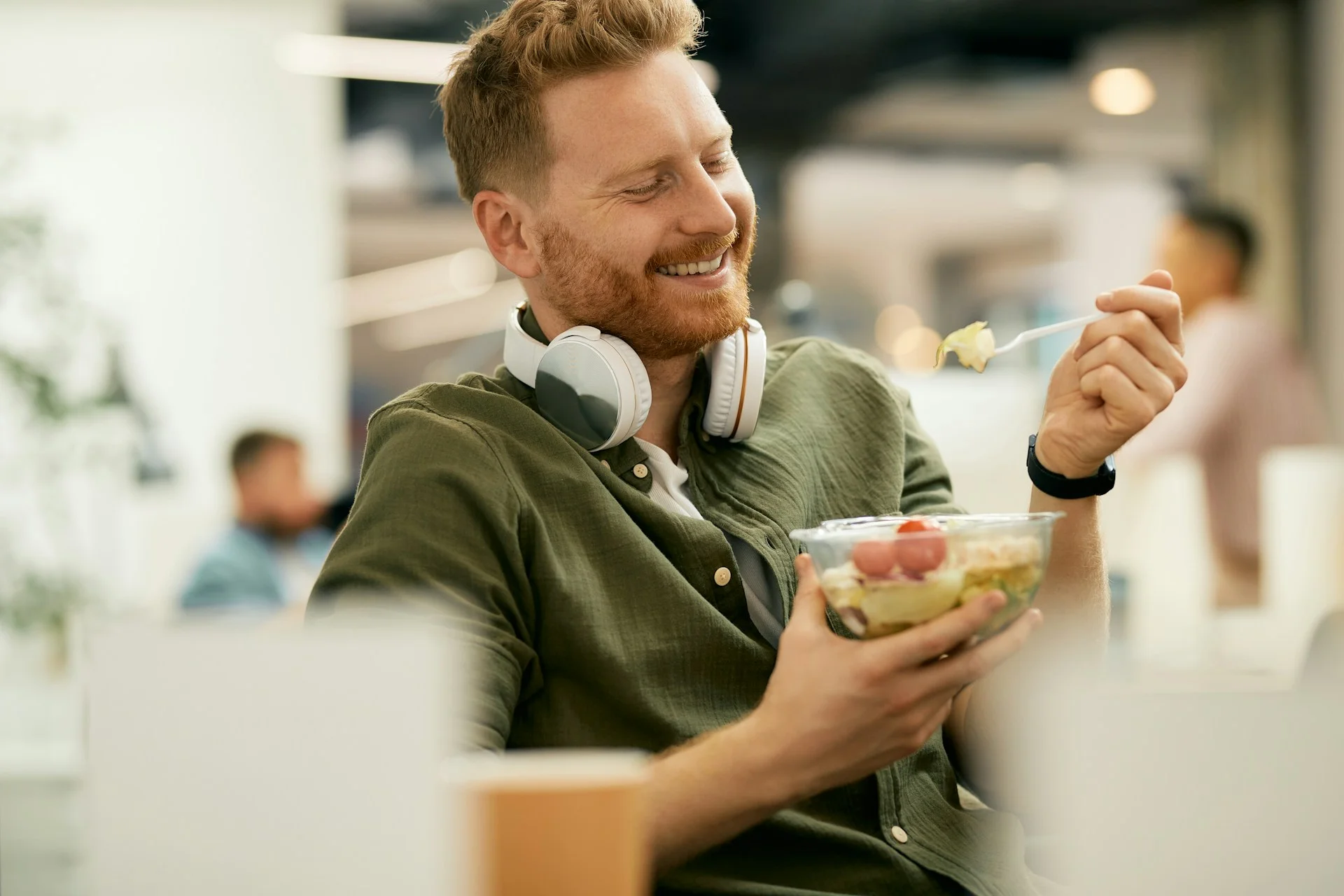 photo - a man smiling while tasting one of the best gerd safe recipes