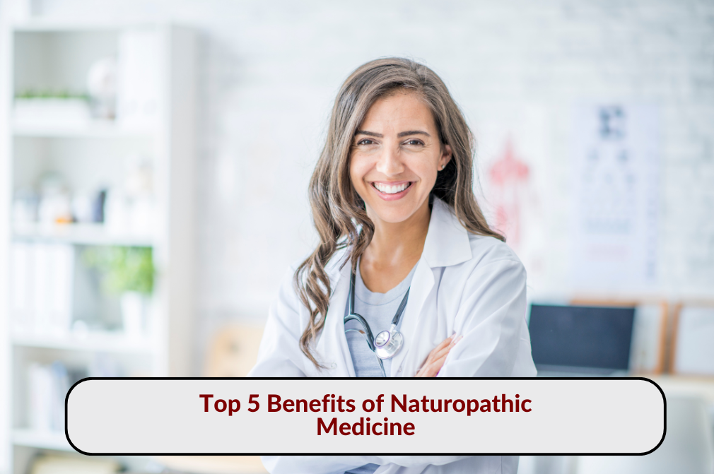 Smiling naturopathic doctor in a clinic promoting the benefits of naturopathic medicine