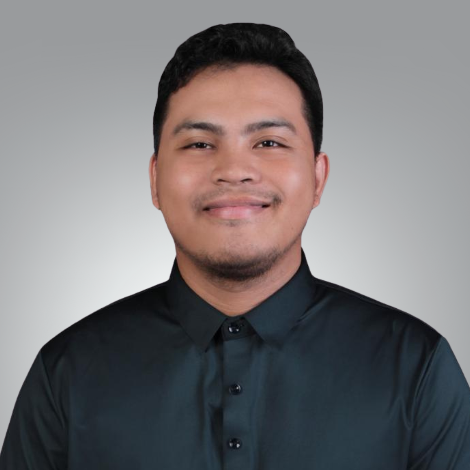 A professional headshot of Francis Gabotero, Virtual Assistant at Red Leaf Wellness, smiling in a dark collared shirt against a light gray background.